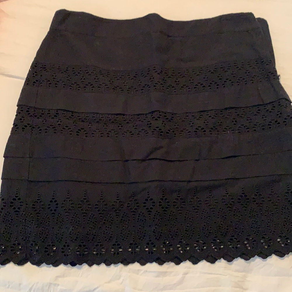 GAP lace pattern black office skirt